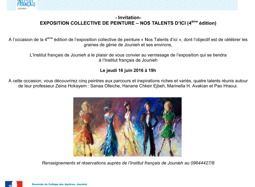 Exposition collective de peinture – Nos talents d’ici
